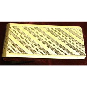 Vintage Dante Brass Money Clip Card Holder Classic Geometric Lines With Case
